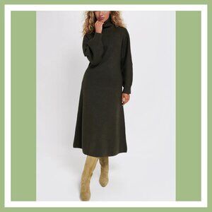 TUCKERNUCK Moss Green Torie Maxi Turtleneck Sweater Dress